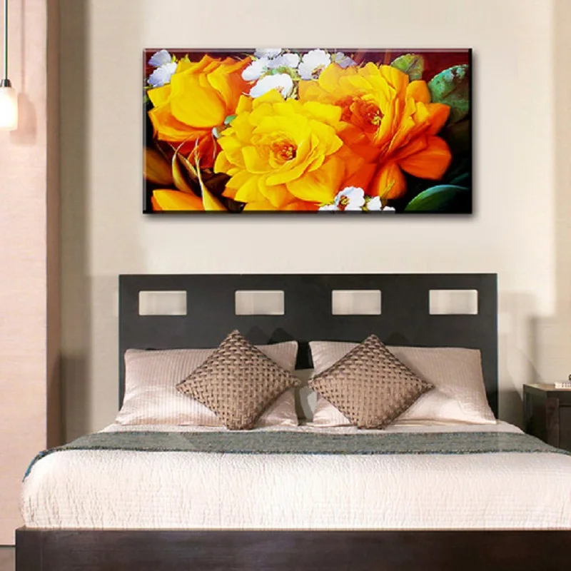 PSHINY 5D DIY Алмазная живопись Желтые цветы с полным дисплеем Квадратные стразы вышивка продажи новых поступлений.