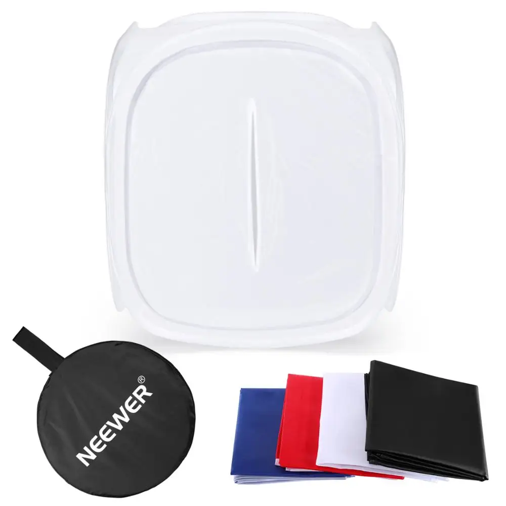 Neewer 32x32 дюймов/80x80 см фотостудия съёмка палатка светорассеиватель софтбокс, комплект с 4 цветами фонов для фотостудии