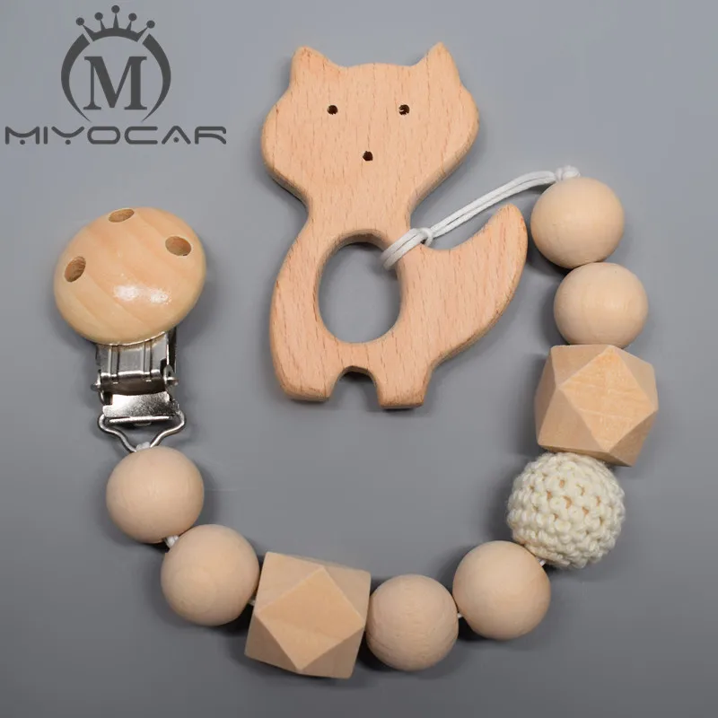 MIYOCAR натуральный безопасный деревянный Соска с бусами для вязания крючком зажим