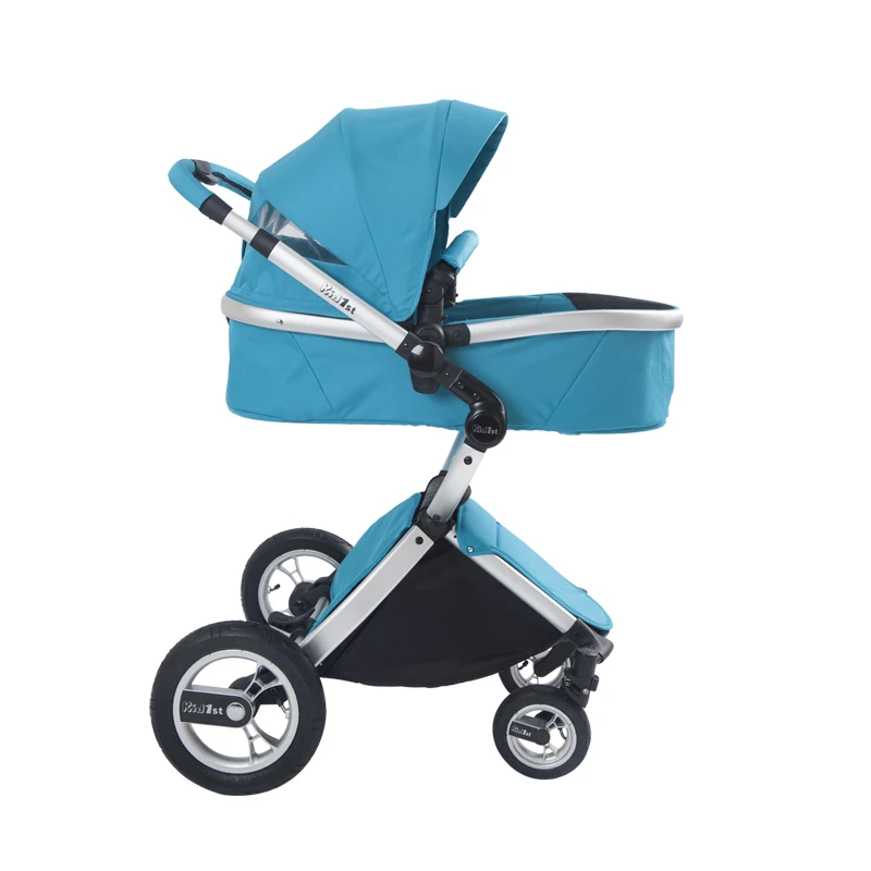 Blue with Oxford SteAnny Роскошная детская коляска модный Немецкий Дизайн Переносная Складная коляска костюм для сидения и лежа - Цвет: Blue with Oxford