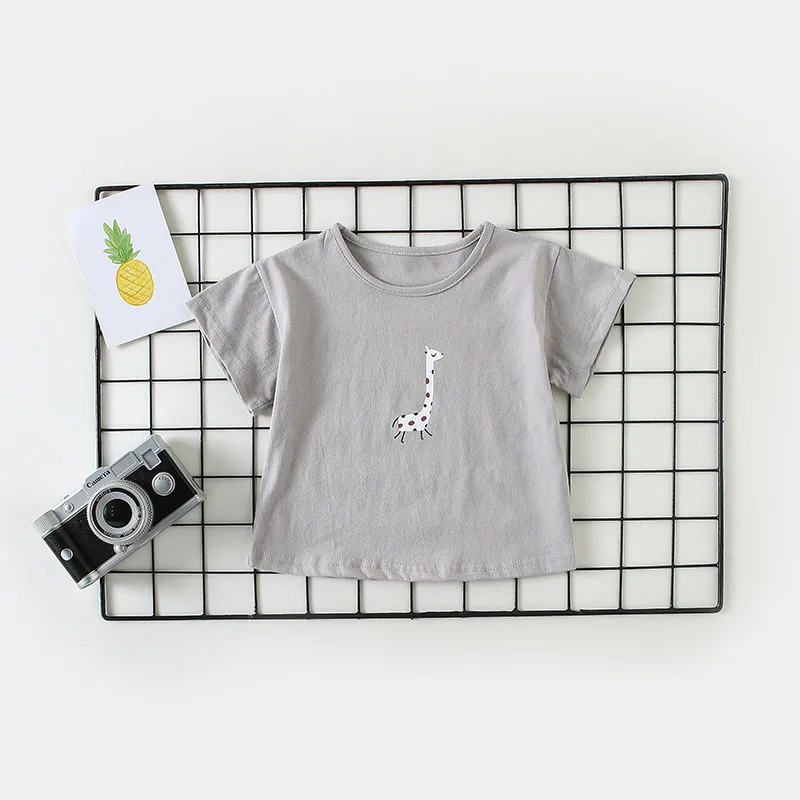 2019 Летняя Повседневная модная футболка в Корейском стиле для мальчиков и девочек