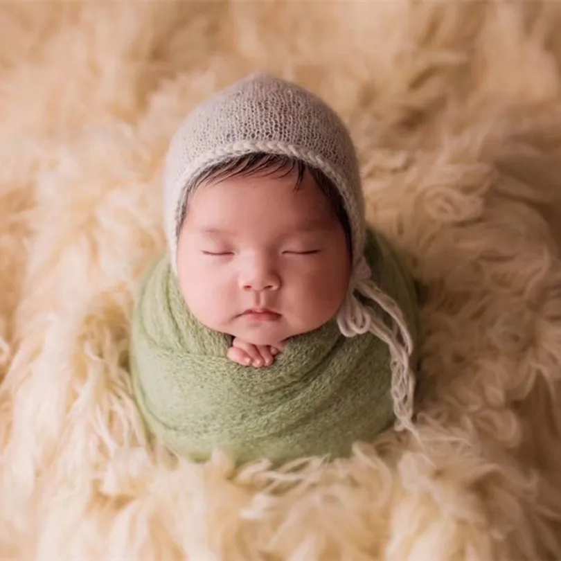 Crochet Newborn Rainbow Hat Baby Girl Colorful Photography Props Knitted Infant Mohair Fabric Shower Gift | Детская одежда и обувь