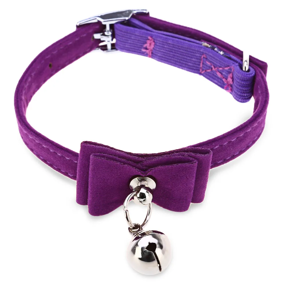 Pet Воротник Щенок упругие колокол лук Форма PU животное Necklacce Регулируемый ошейник