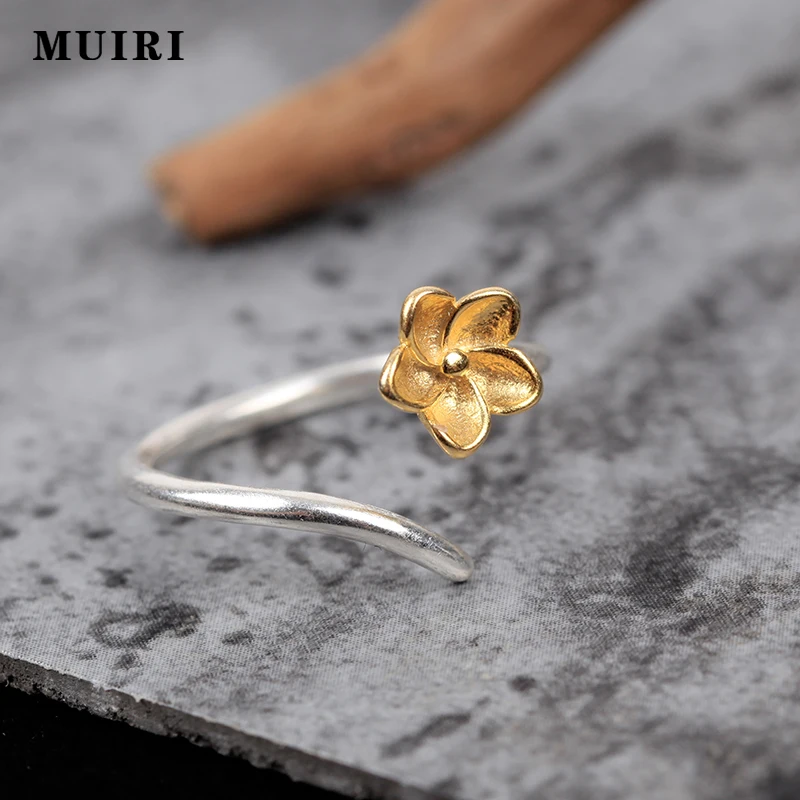 Желтый цветок Простые Кольца 925 серебро Цвет Для женщин женский кольцо ручной