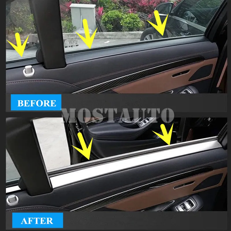 4 шт. внутренняя накладка на окно и заднюю дверь автомобиля для Benz S Class W222 2014