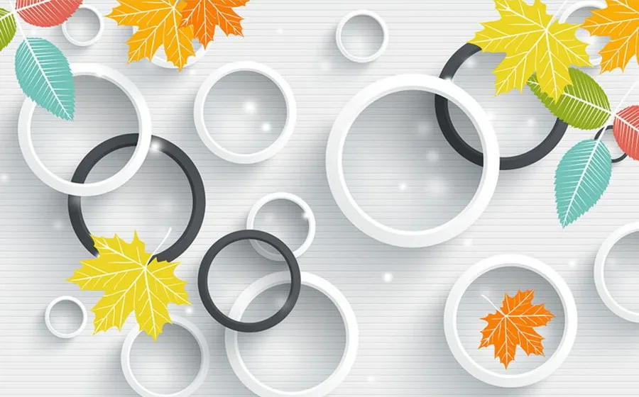 Большие фрески на заказ свежие и элегантные современные 3D обои с круглыми