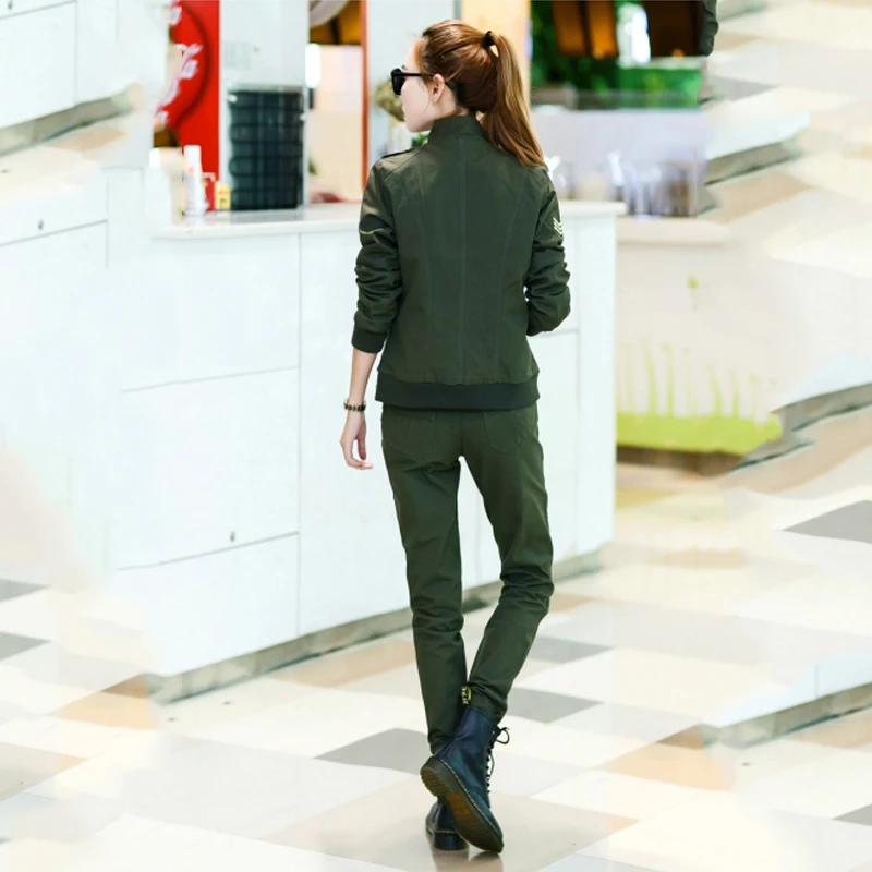 Комплект из 3 предметов Женская Повседневная футболка в стиле милитари с круглым