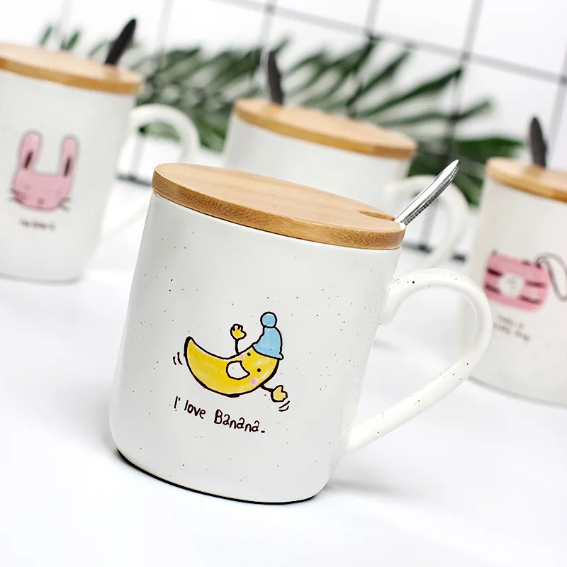 400 мл мультфильм керамическая кружка Творческий Молоко чашку кофе с крышкой