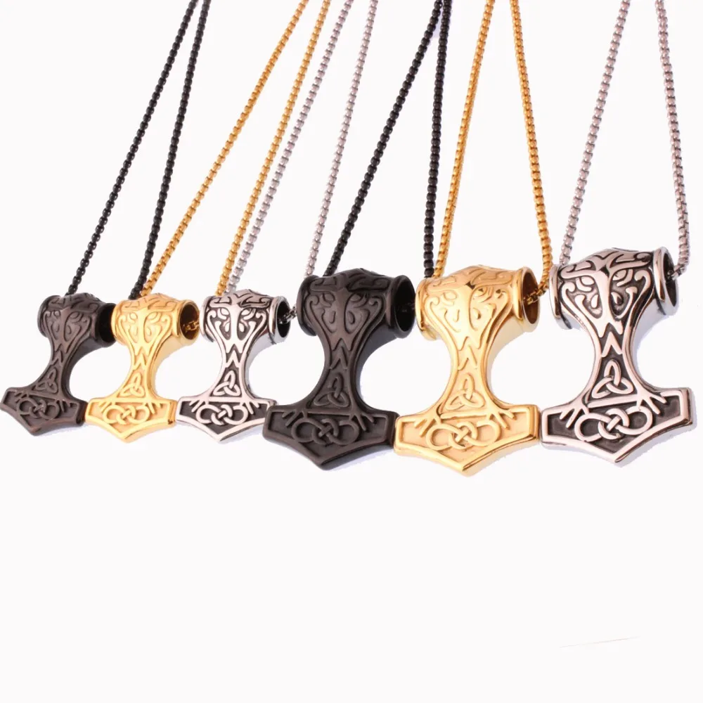 Новое прибытие Viking Mjolnir Rune Thor Hammer амулет викинга молоток скандинавский кулон