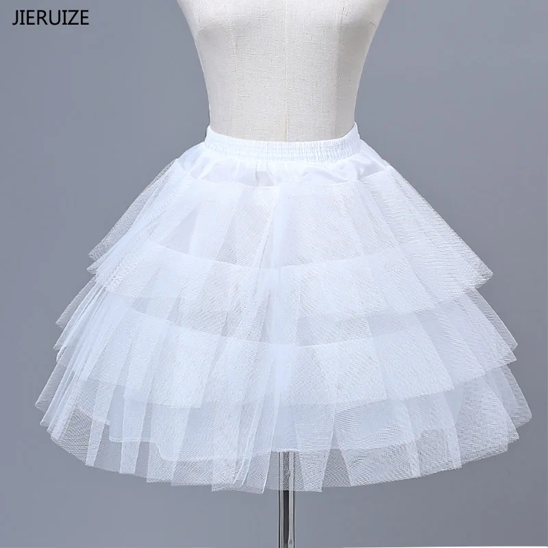 JIERUIZE Flower Girl Dress Petticoats Girl Underskirt Hard Tulle Lolita Cosplay Petticoat Ballet Tutu Skirt Rockabilly Crinoline