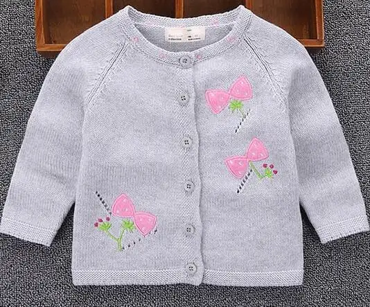 Модный повседневный тонкий свитер Хлопковый вязаный кардиган для 0-2 лет