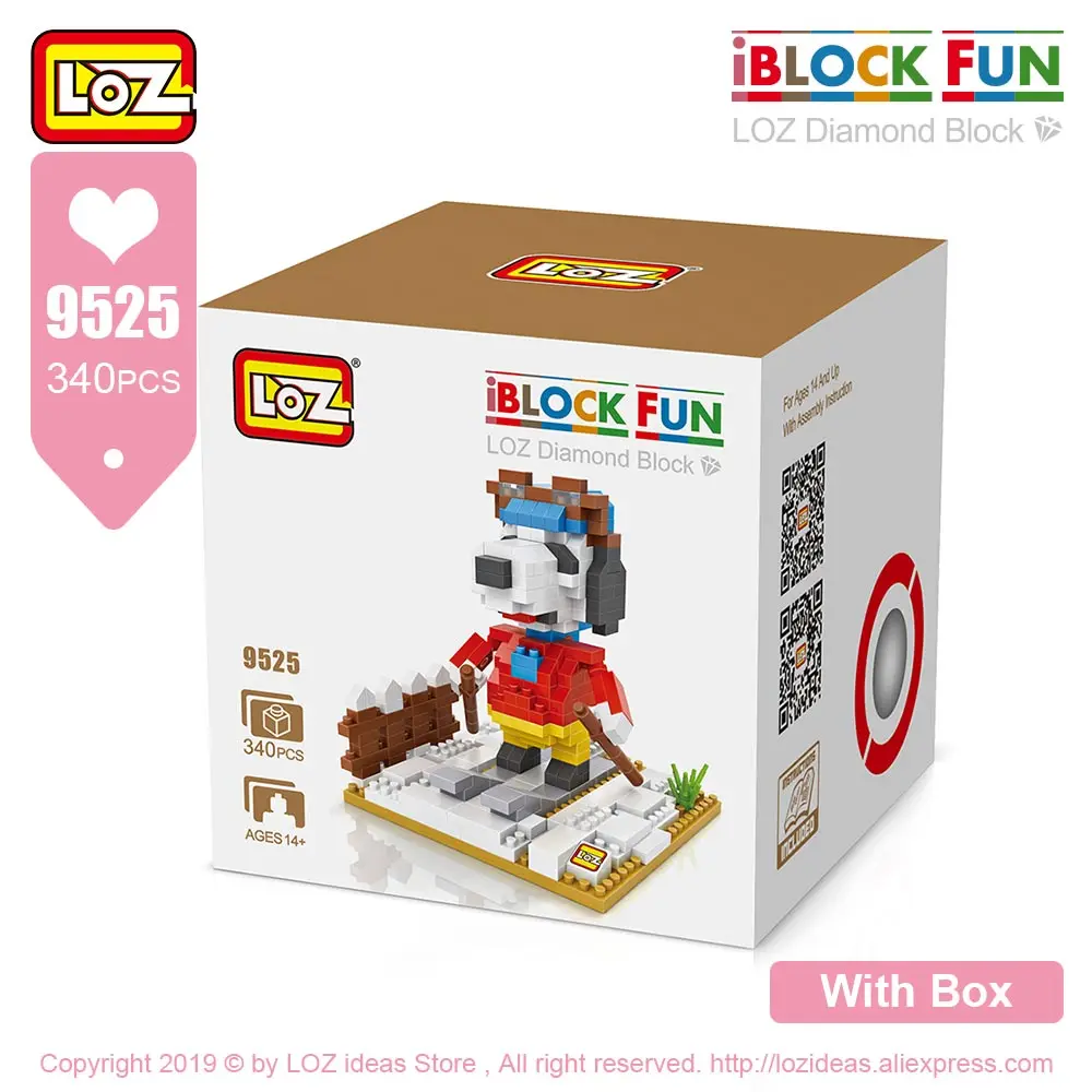 9525 With Box LOZ pixels блоки Алмазные Кирпичи мультяшная собака фигурки животных сборные игрушки Обучающие Праздничные рождественские детские игрушки - Цвет: 9525 With Box