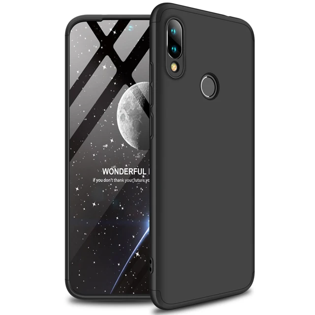 3-в-1 чехол для телефона для Xiaomi Redmi Note 7 note7 PC жесткий матовый чехол-накладка для Xiaomi Redmi Примечание 7 про защитный чехол Coque - Цвет: Черный