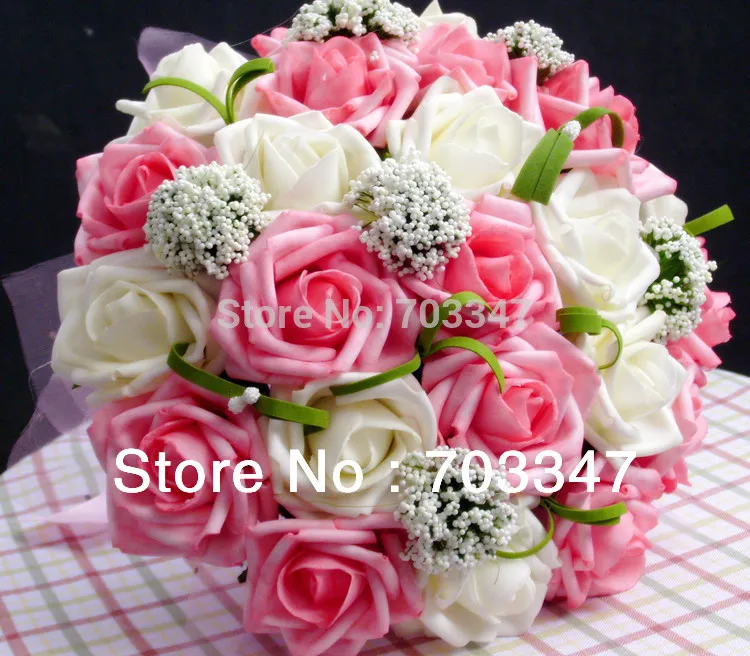

Hot Sale!!! EMS Free Shipping!!! (8pcs/lot ) Beautiful Bride's Bouquet Hand Wedding Bouquets in Purple, Pink, Blue, White,Red