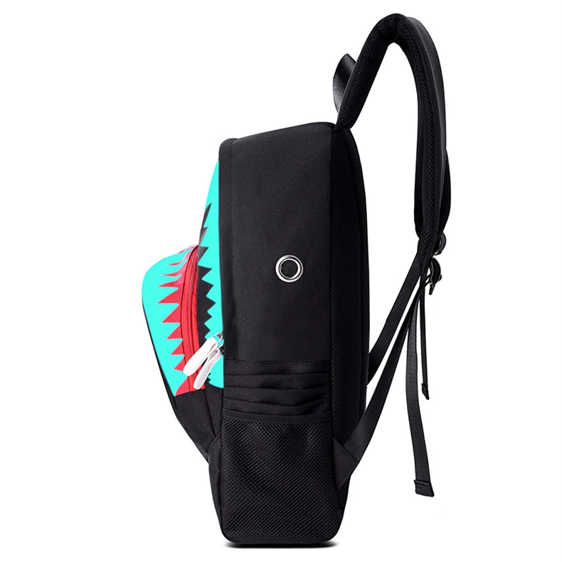 Luminous shark School Backpack boys SchoolBag Children Bags for Teenage student usb functional Backpacks Travel bag Bolsa | Багаж и сумки