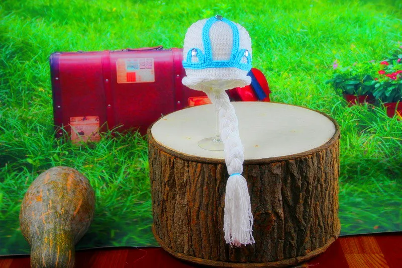 Бесплатная доставка вязаная детская мультяшная шапка для девочек королевы