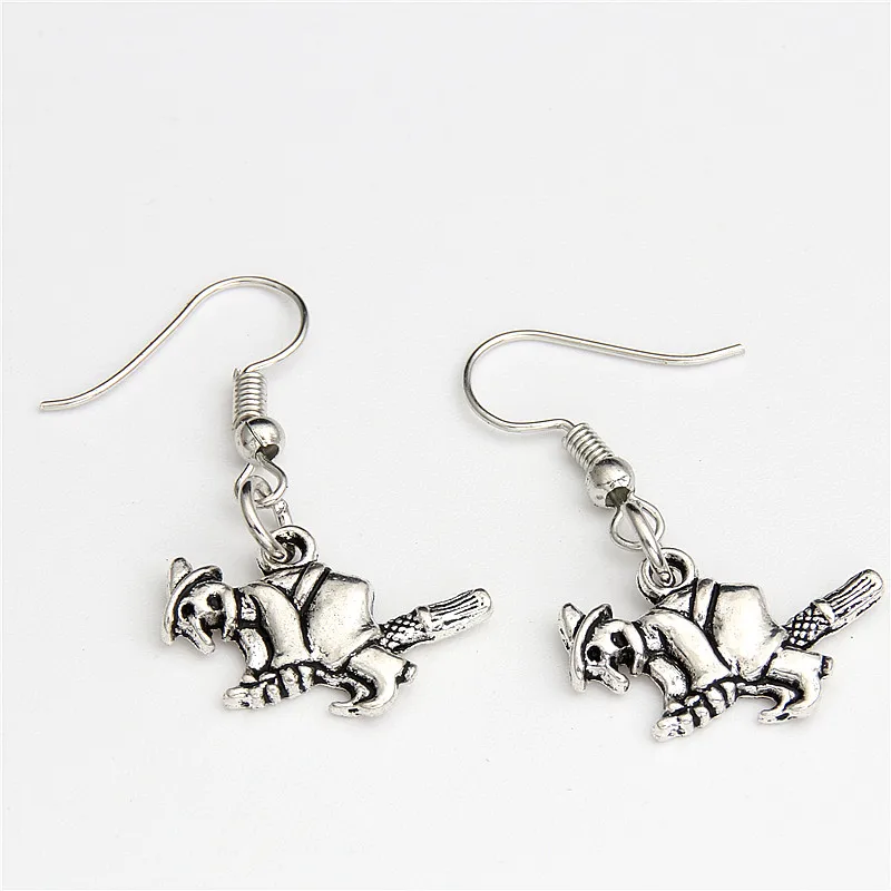 1pair Handmade Witch On Broomstick Halloween Pendants DIY Earrings For Women Party E2136 | Украшения и аксессуары