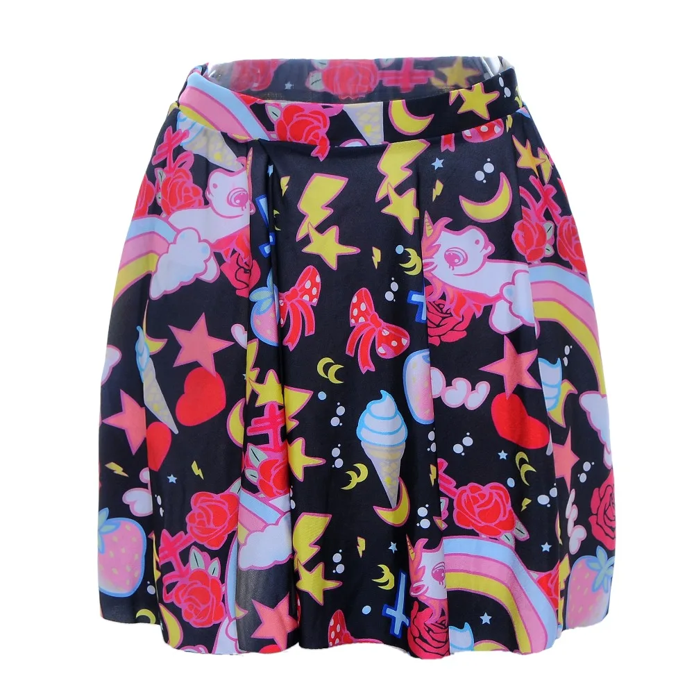 Анти-Samely летняя модная женская мини-юбка с 3D принтом единорога со средней талией