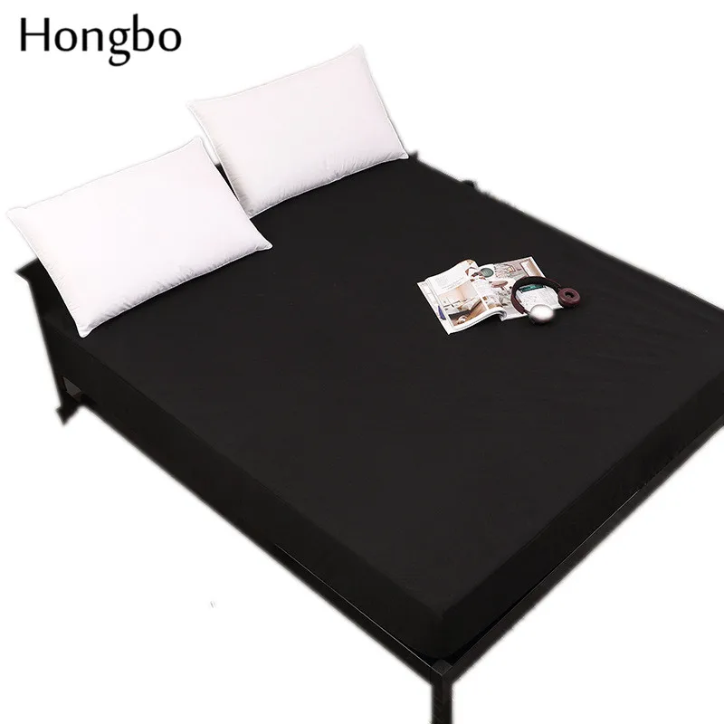 Однотонный защитный матрас Hongbo с эластичным белым/черным водонепроницаемым