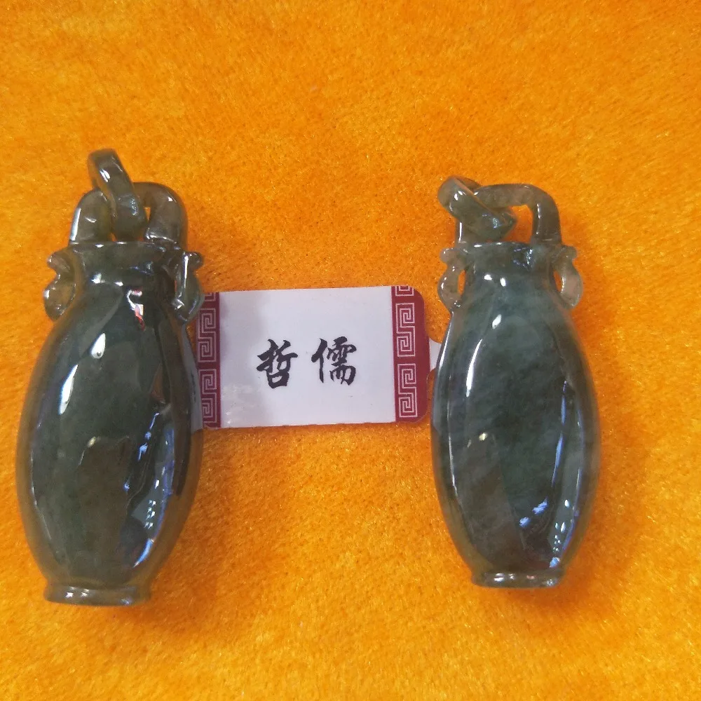 Подвеска из натурального ядеита темно зеленая подвеска в виде вазы отправка