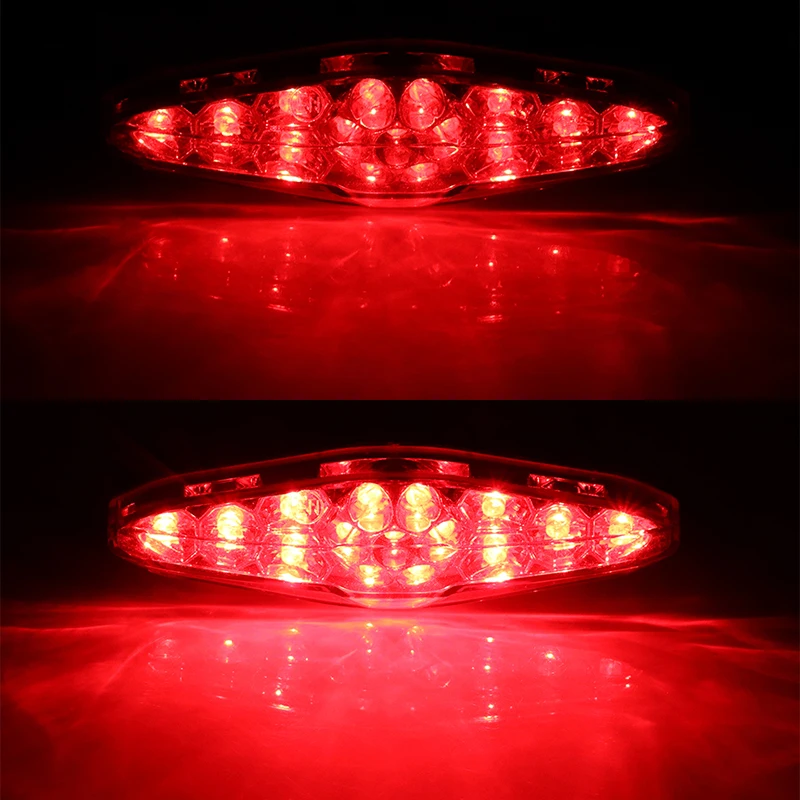 Dirt bike задний светильник номерной знак 15Led сигнал Racer край Стоп лампа. ATV 12V 3000K