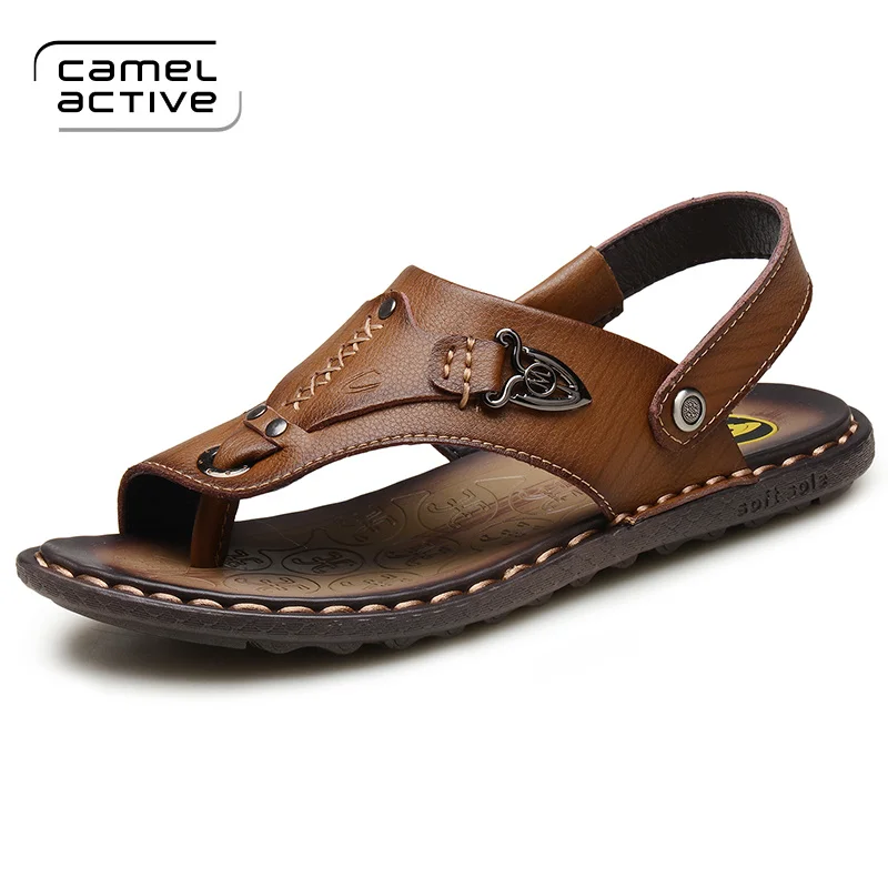 Мужские пляжные сандалии Camel светло коричневые мягкие повседневные из