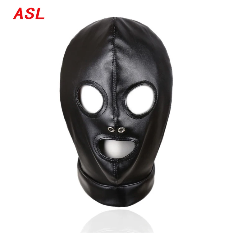 Женская маска-капюшон бондажный капюшон на завязках сзади открытый глаз и