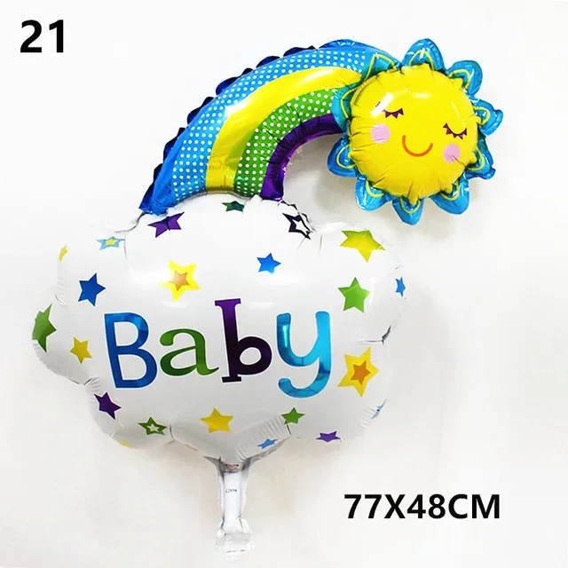 21-Rainbow baby Детские украшения для душа фольга Воздушные шары его мальчик девочки для празднования первого дня рождения украшения дети свадебные украшения вечерние принадлежности - Цвет: 21-Rainbow baby