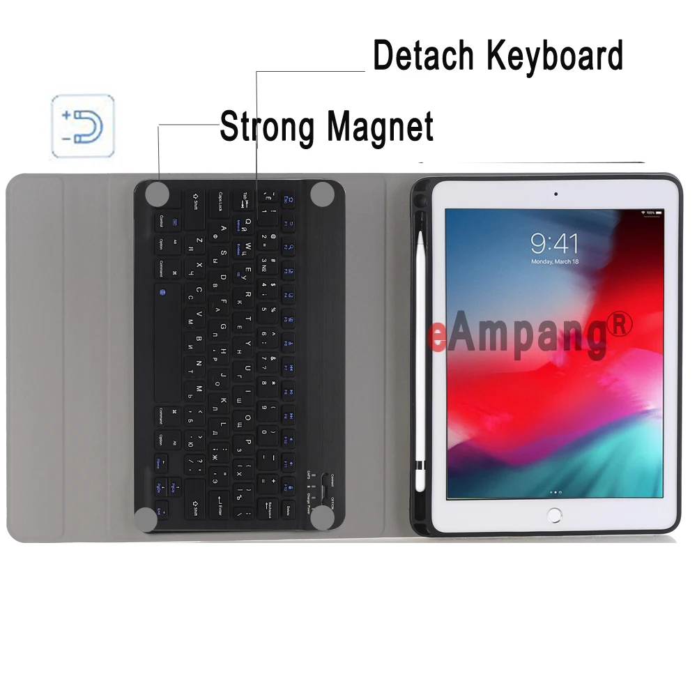 Чехол с русской клавиатурой для Apple iPad Air 2019 10 5 3 3-го поколения A2152 A2153 A2154 A2123 Pro A1701