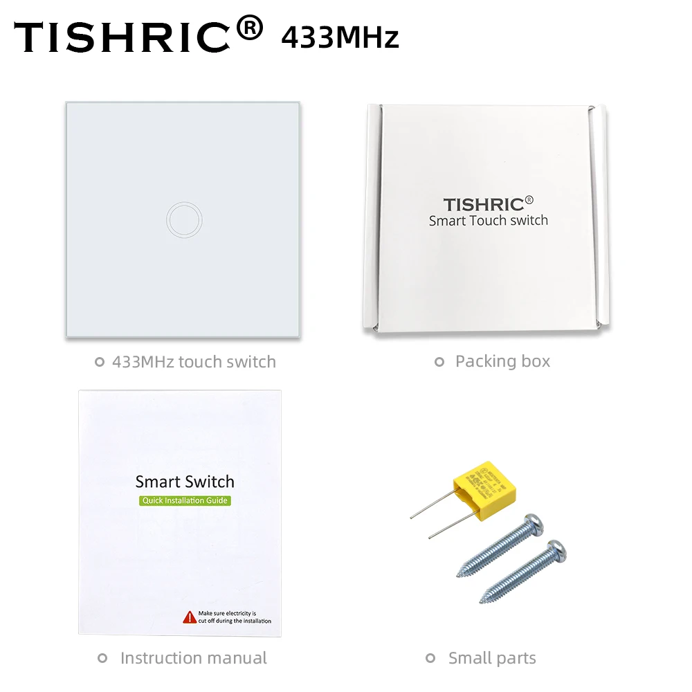 TISHRIC 86 Тип 1/2/3 Gang RF 433 дистанционный сенсорный светильник настенная светодиодная