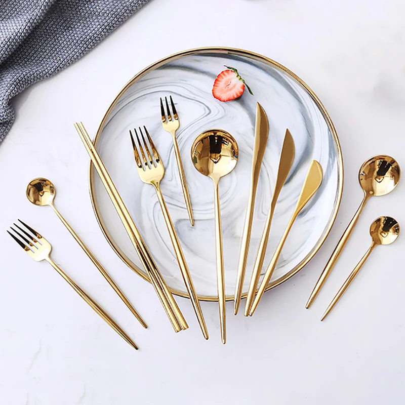 3/4/5 шт./набор набор столовых приборов из нержавеющей стали|Столовые сервизы| |