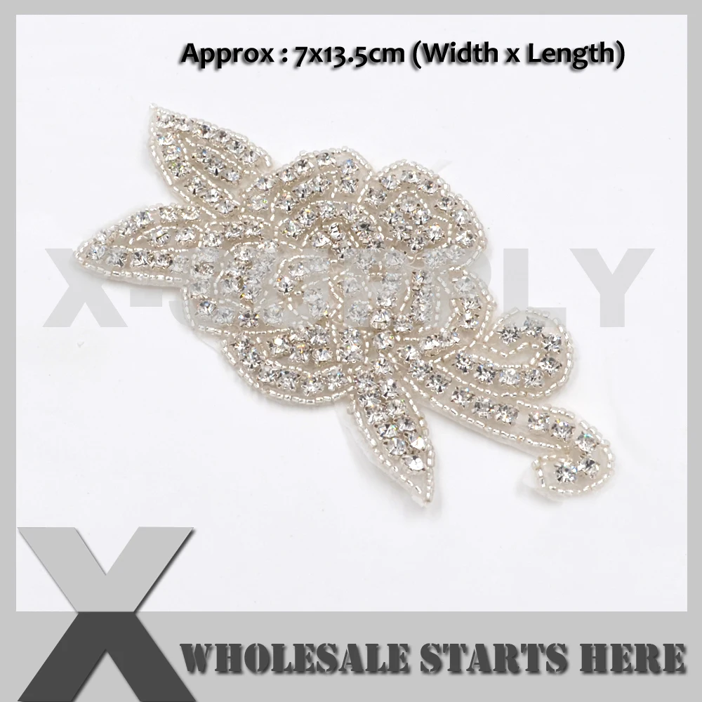 Роза цветок железная или пришить на свадебный Блестящий Кристалл подвязка со