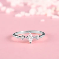 romad marquise cut engagement ring for women three stone cluster bridal rings wedding jewelry dainty female finger ring