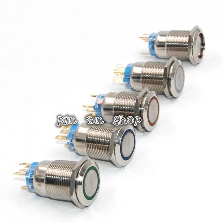 12 мм 4 Pin металлическая кнопка сброса Сварочная ножка серебряный контакт