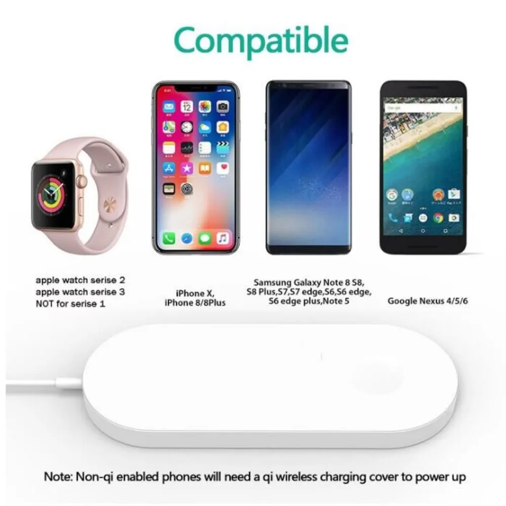 696 2в1 Airpower Беспроводное зарядное устройство для iPhone X 8 Беспроводная зарядная