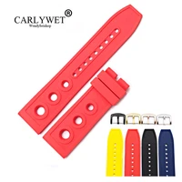 carlywet 22 24mm wholesale high quality rubber silicone replacement wrist watch band strap loops belt for breilting superocean