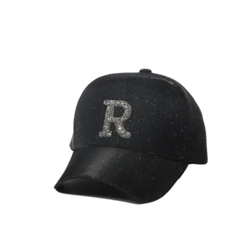 Повседневная бейсбольная кепка с надписью R женская бриллиантами Кепка