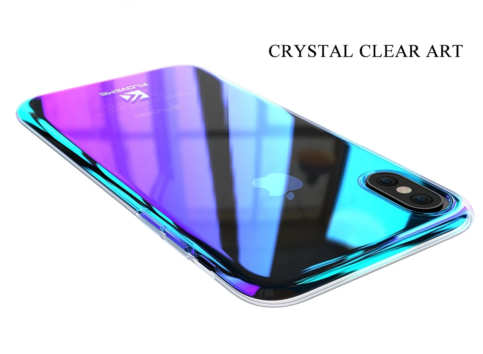 New Floveme Чехол для мобильного телефона iPhone X 8 7 6S 6 plus холодный Градиент Blue Ray PC прозрачная задняя крышка телефона Интимные аксессуары Капа чехол на айфон X 7 8 Plus чехол на айфон 6s 6 6 S Plus