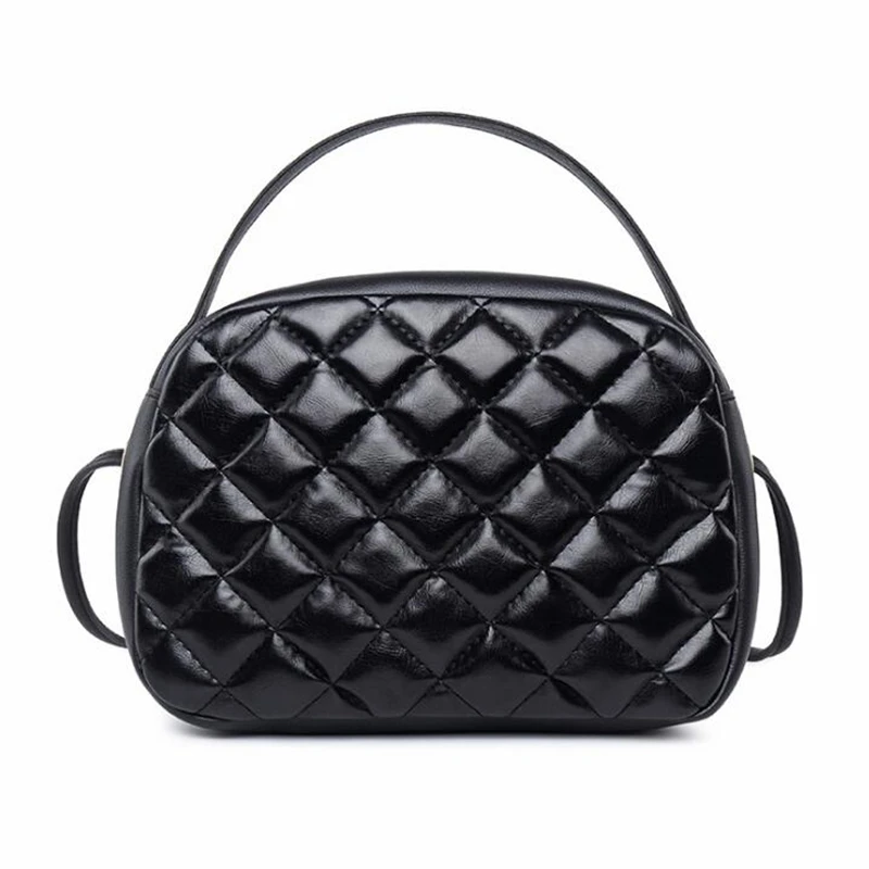 Женская клетчатая сумка мессенджер черная через плечо в клетку маленькая для