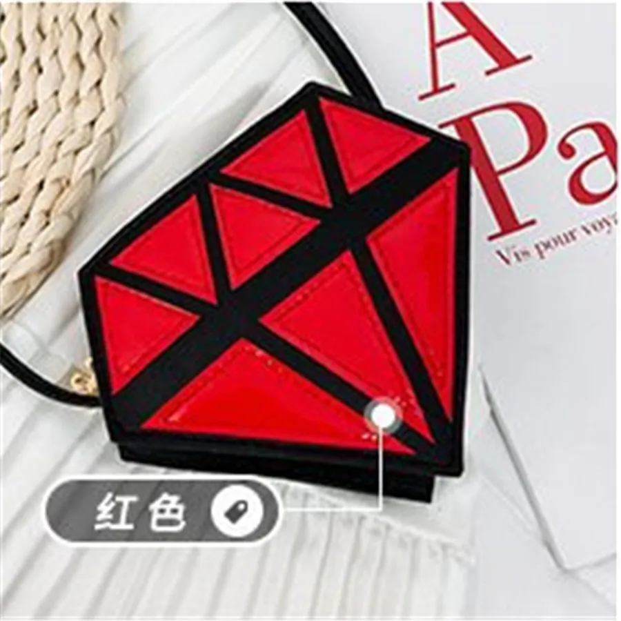 Diamond Red Мультяшная Детская сумка через плечо из искусственной кожи для девочек, сумка-мессенджер через плечо для маленьких детей, мини кошелек для монет, карман для денег - Цвет: Diamond Red