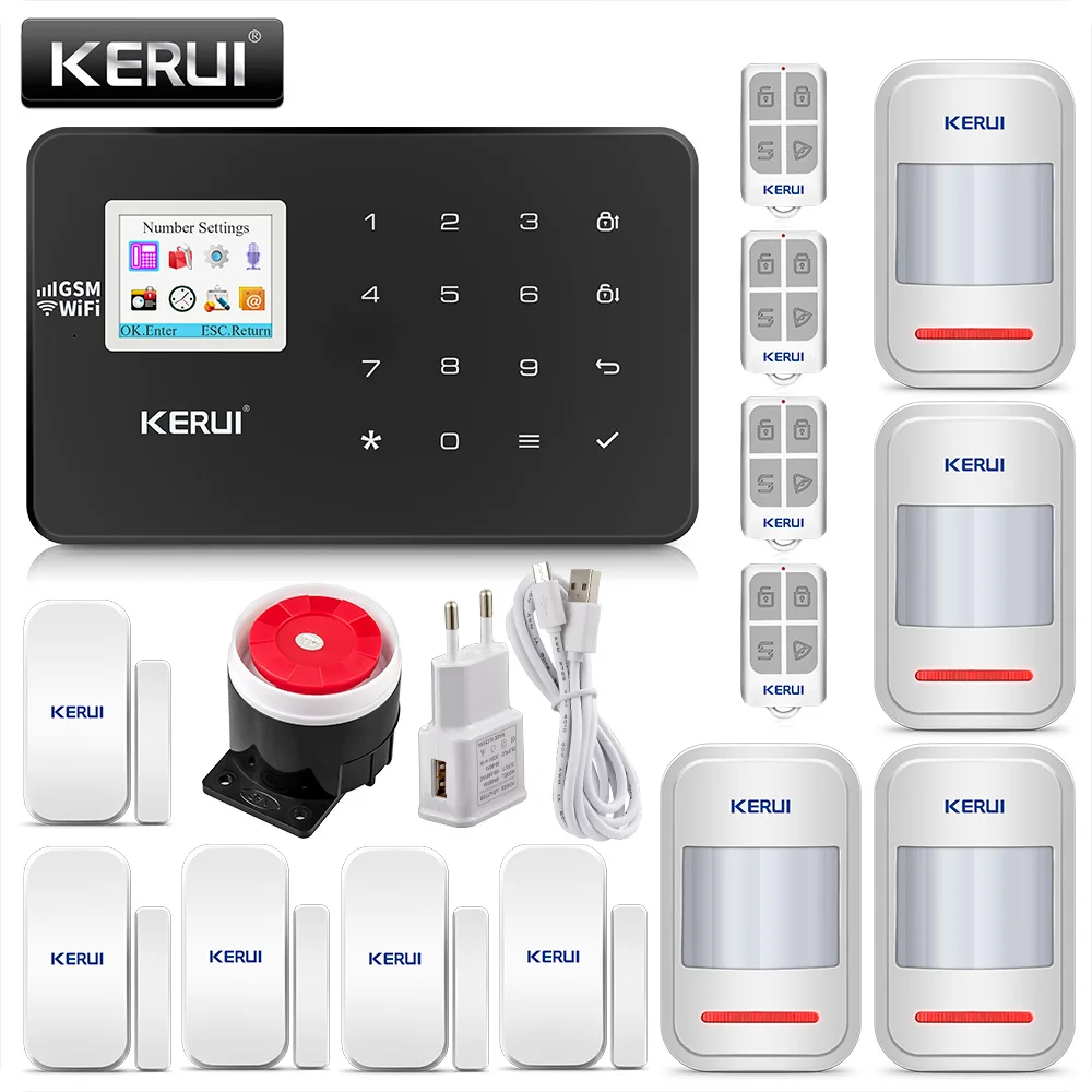 KERUI W18 TFT цветной экран беспроводной GSM wifi сигнализация Домашняя безопасность