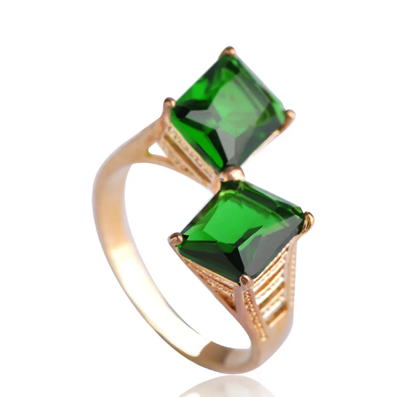 Good Luxurious Big Green Blue Wedding Rings Collar Accessories Anel Ring O Fashion Aneis Men Jewelry Brand Bijoux Ouro Plated | Украшения и