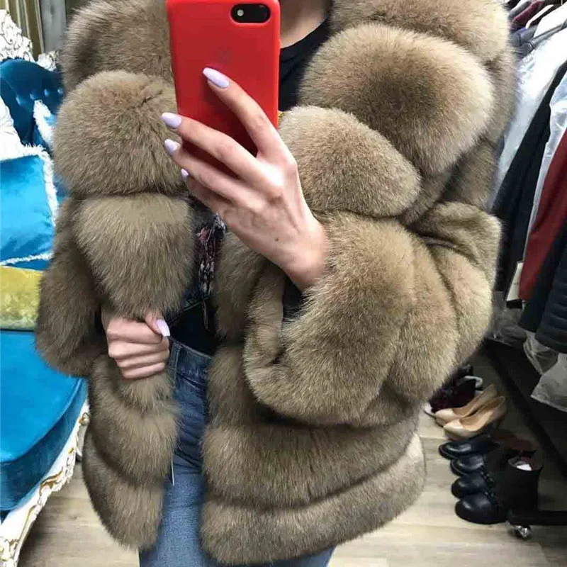BFFUR натуральный Лисий мех пальто для женщин Зима Распродажа Новое поступление натуральная кожа полный Pelt верхняя одежда обычный Harajuku
