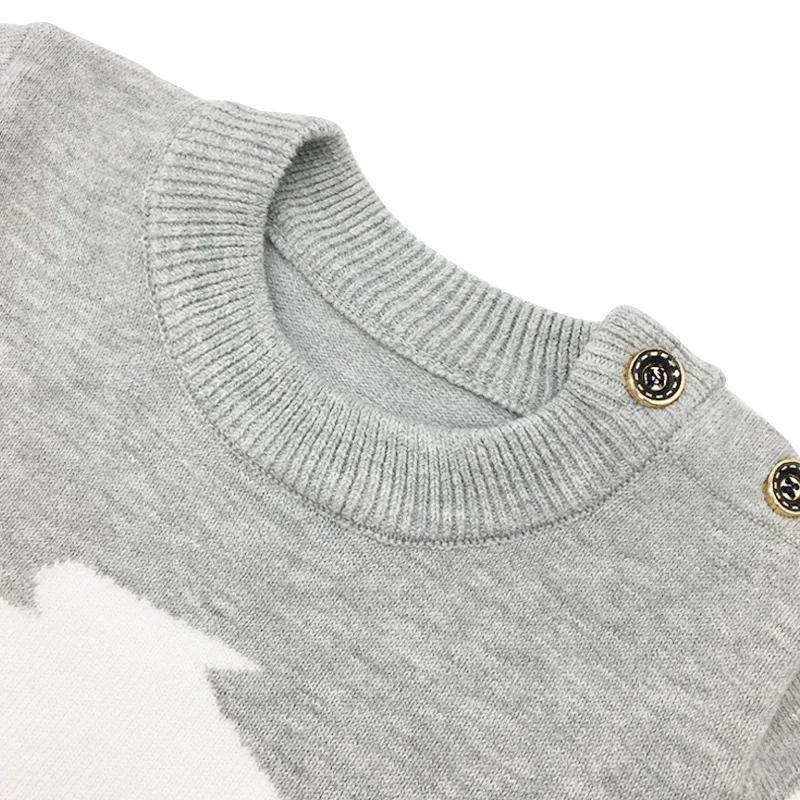 Knit Baby Boys Sweater Solid Cotton Infant Crew-Neck Clothes With Buttons Toddler Clothing |
