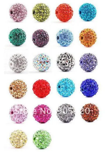 

OMH factory 10pcs variety color Clay Rhinestone AAA++ Crystal Fit Biagi Bracelet European Pave Disco Bll Beads 8mm 10mm 12mm