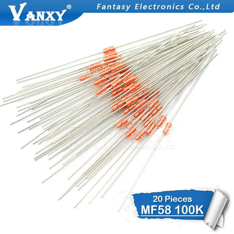 20 шт тепловой резистор NTC MF58 3950 B 100K ohm 5%|100k ohm|ntc mf58thermal resistor |