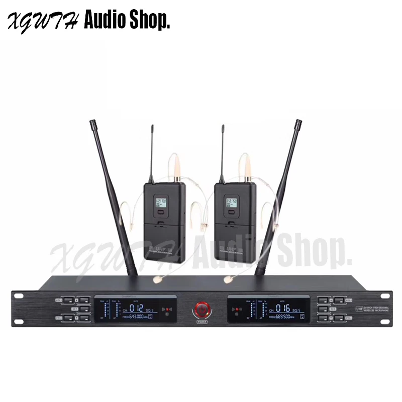 Беспроводная микрофонная система UHF 2 конденсаторный кардиоидный петличный лацкан беспроводной микрофон гарнитура микрофон с приемником передатчик