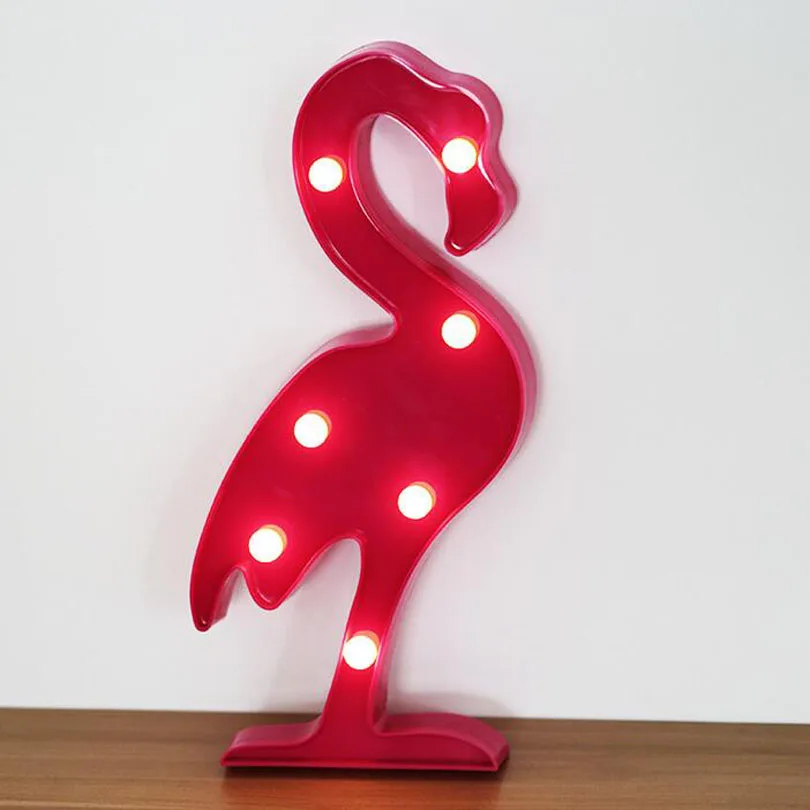 Flamingo Милый светодиодный ночник с фламинго, единорогом, знак шатра, ананас, кактус, звезда, светильник, настенный светильник, декор с животными из мультфильмов, освещение, подарки - Испускаемый цвет: Flamingo