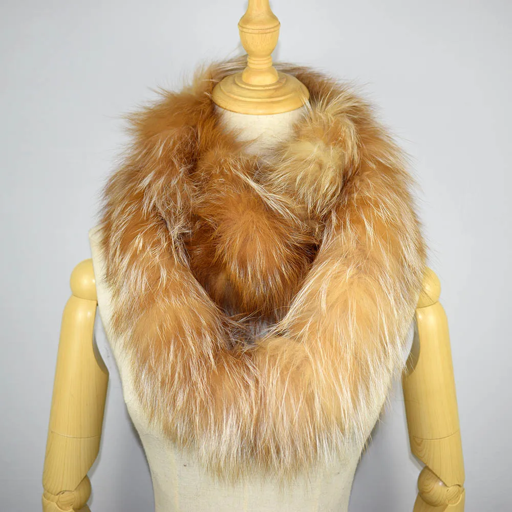 red fox Вязаный шарф из лисьего меха, стильный брелок с мехом лисы для женщин, зимний плюшевый шаль из натурального меха,, шарф для женщин - Цвет: red fox