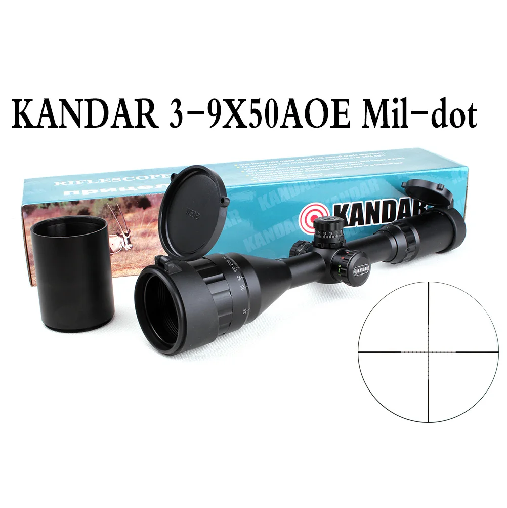 Тактический Оптический прицел KANDAR 3 9x50 AOE Mil dot оптический блокировка/сброс